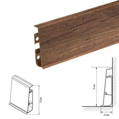 Плинтус напольный Cezar Hi-LINE Престиж M287 матовый Орех Блюз