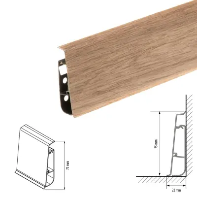 Плинтус напольный Cezar Hi-LINE Престиж M126 матовый Дуб Невада