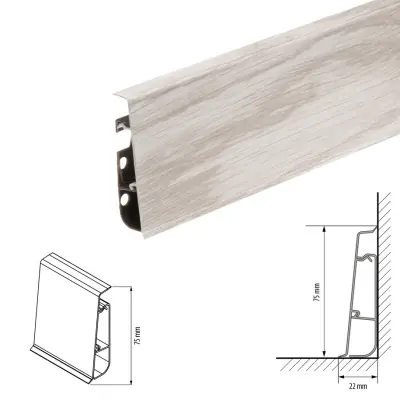 Плинтус напольный Cezar Hi-LINE Престиж M142 матовый Ясень Балтимор