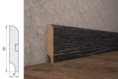 Плинтус шпонированный 10-100-18 абрикос