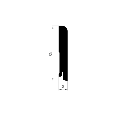 Белый напольный плинтус из МДФ Infinity Line IL105-100-16