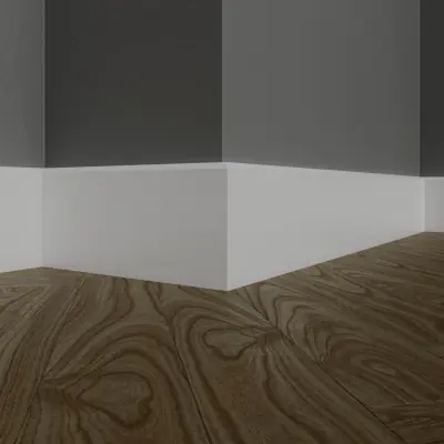 Белый напольный плинтус из МДФ Infinity Line IL104-100-12