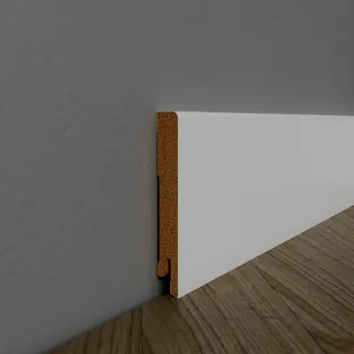 Белый напольный плинтус из МДФ Infinity Line IL103-080-12