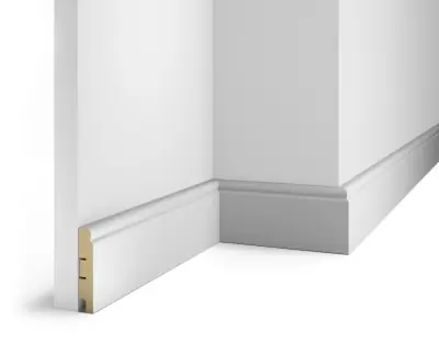 Плинтус МДФ Cosca Decor AP09 белый, 80x16x2400 мм